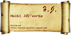 Heibl Jávorka névjegykártya